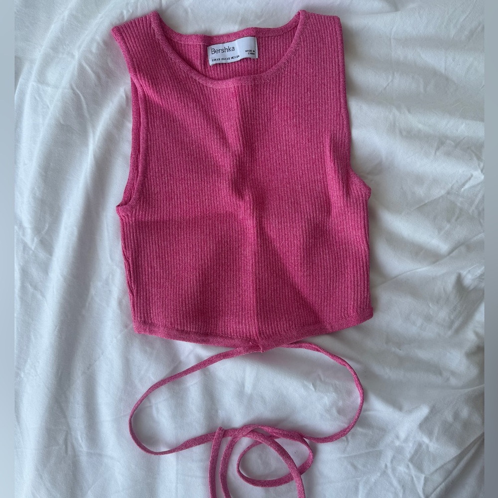 Bershka pink cropped tank